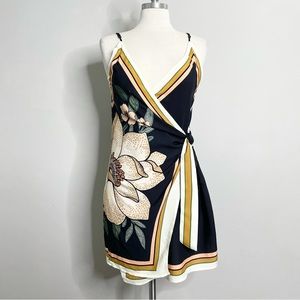 FARM Rio Black Floral Mini Dress